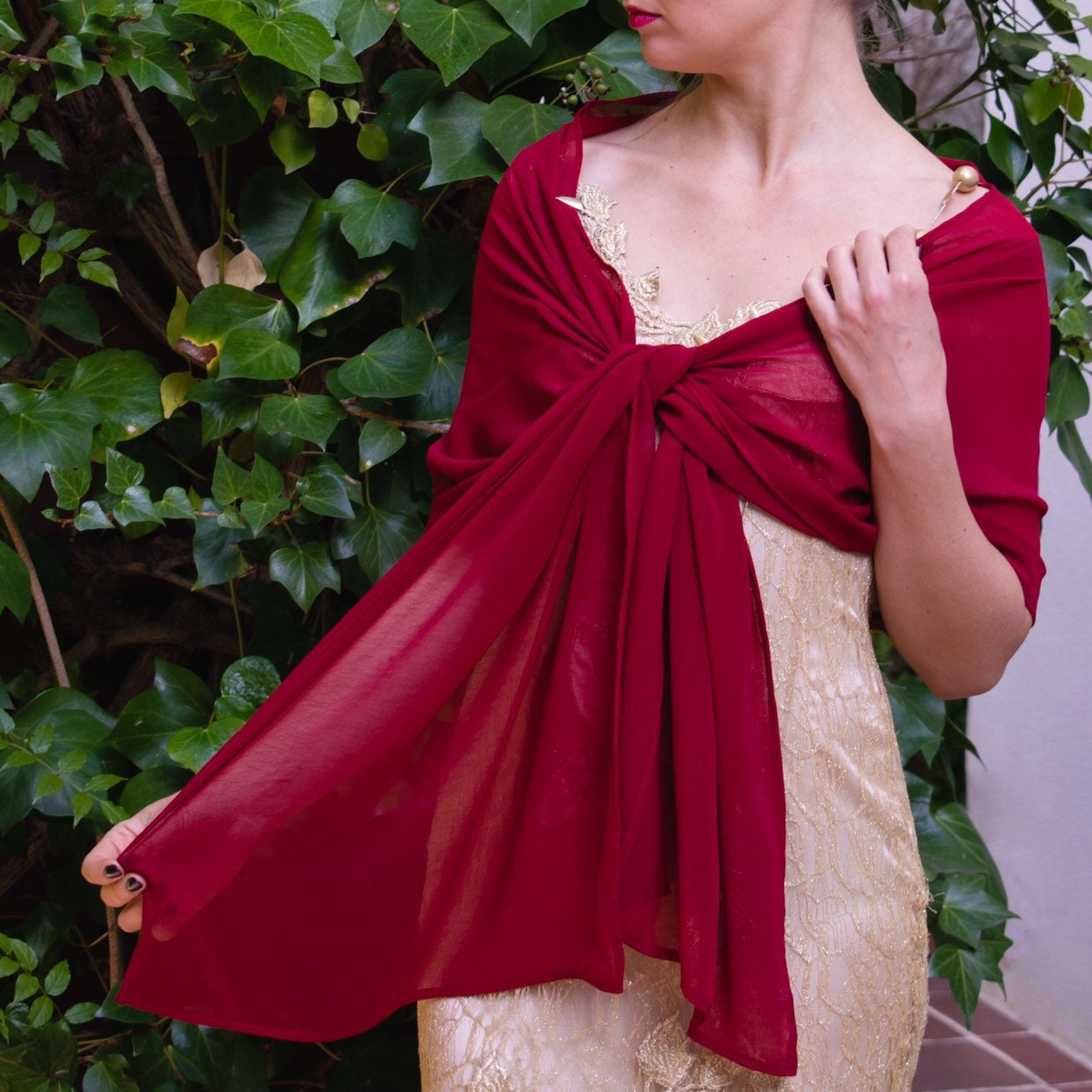 Luxus Chiffon Wickelschal Bolero Winter Hochzeit Shrug Elegant 200 cm Burgund Himbeerweinrot Rosa Luxus Chiffon Wickelschal Bolero Winter Hochzeit Shrug Elegant 200 cm Burgund Himbeerweinrot Rosa von bridalspain