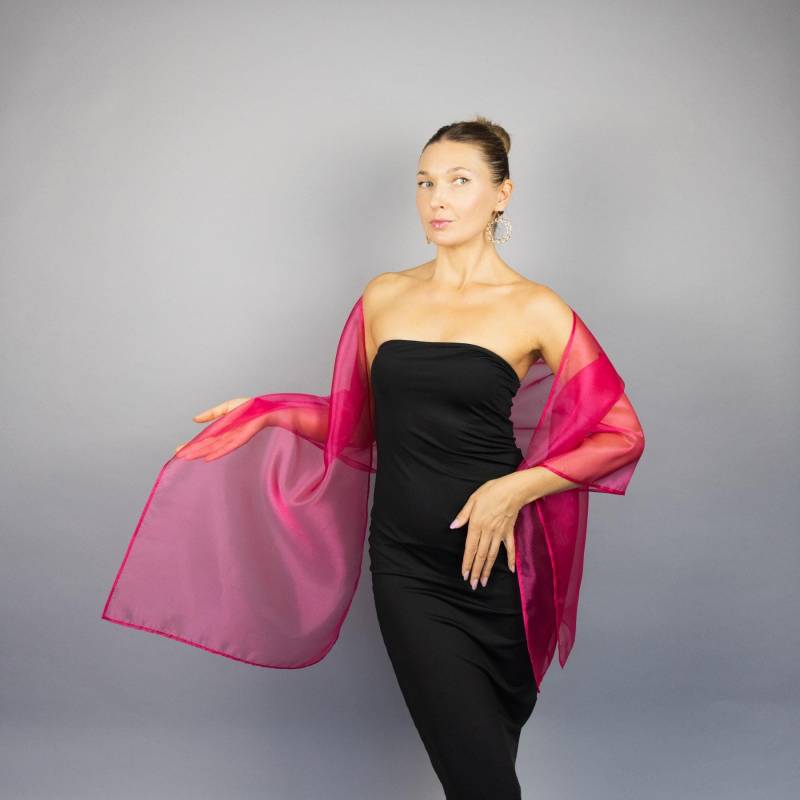 Magenta Organza Wrap Magenta Schiere Schal Hot Pink Shrug Brautjungfern Frau Abend Stola Prom Magenta Organza Wrap Magenta Schiere Schal Hot Pink Shrug Brautjungfern Frau Abend Stola Prom von bridalspain