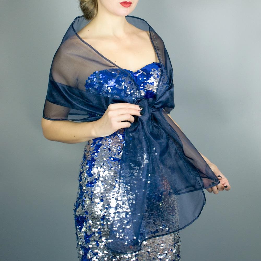Marine-Blau Organza Wrap Marine Schiere Schal Marineblau Blau Shrug Brautjungfern Frau Abend Stola Prom Marine-Blau Organza Wrap Marine Schiere Schal Marineblau Blau Shrug Brautjungfern Frau Abend Stola Prom von bridalspain