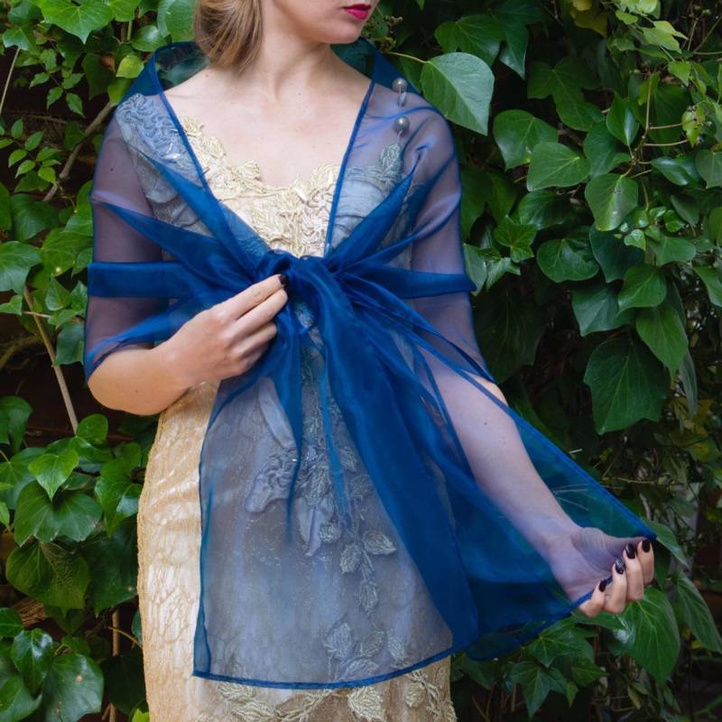 Nachtblau Organza Wickeln Nachtblau Schiere Schal Schier Shrug Brautjungfer Frau Abendtuch Abschlussball Nachtblau Organza Wickeln Nachtblau Schiere Schal Schier Shrug Brautjungfer Frau Abendtuch Abschlussball von bridalspain