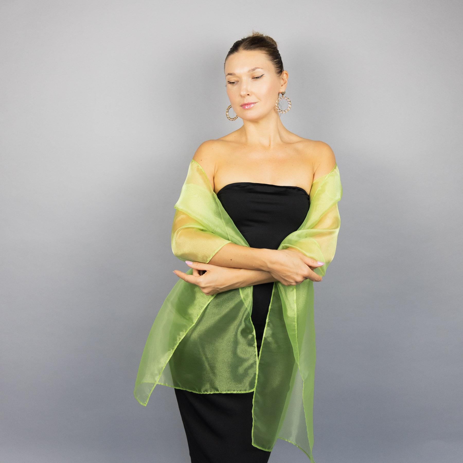 Neon-Grün Organza Wrap Neon Grün Schiere Schal Lime Brautjungfern Frau Abend-Schal Abschlussball Neon-Grün Organza Wrap Neon Grün Schiere Schal Lime Brautjungfern Frau Abend-Schal Abschlussball von bridalspain