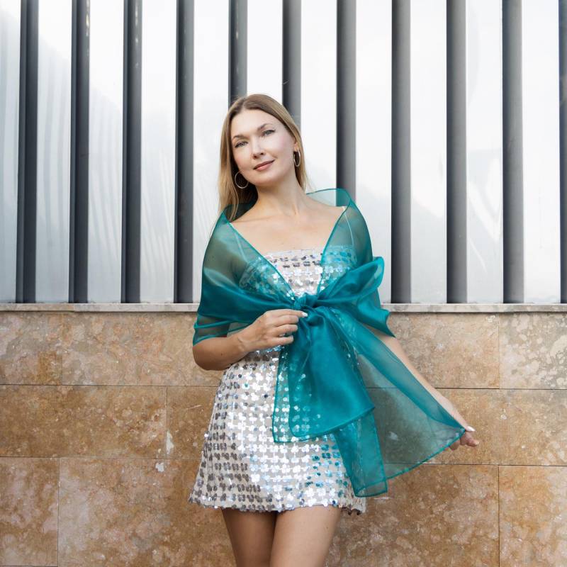 Pfau Organza Wickeln Schiere Schal Shrug Brautjungfern Frau Abend Abschlussball Pfau Organza Wickeln Schiere Schal Shrug Brautjungfern Frau Abend Abschlussball von bridalspain