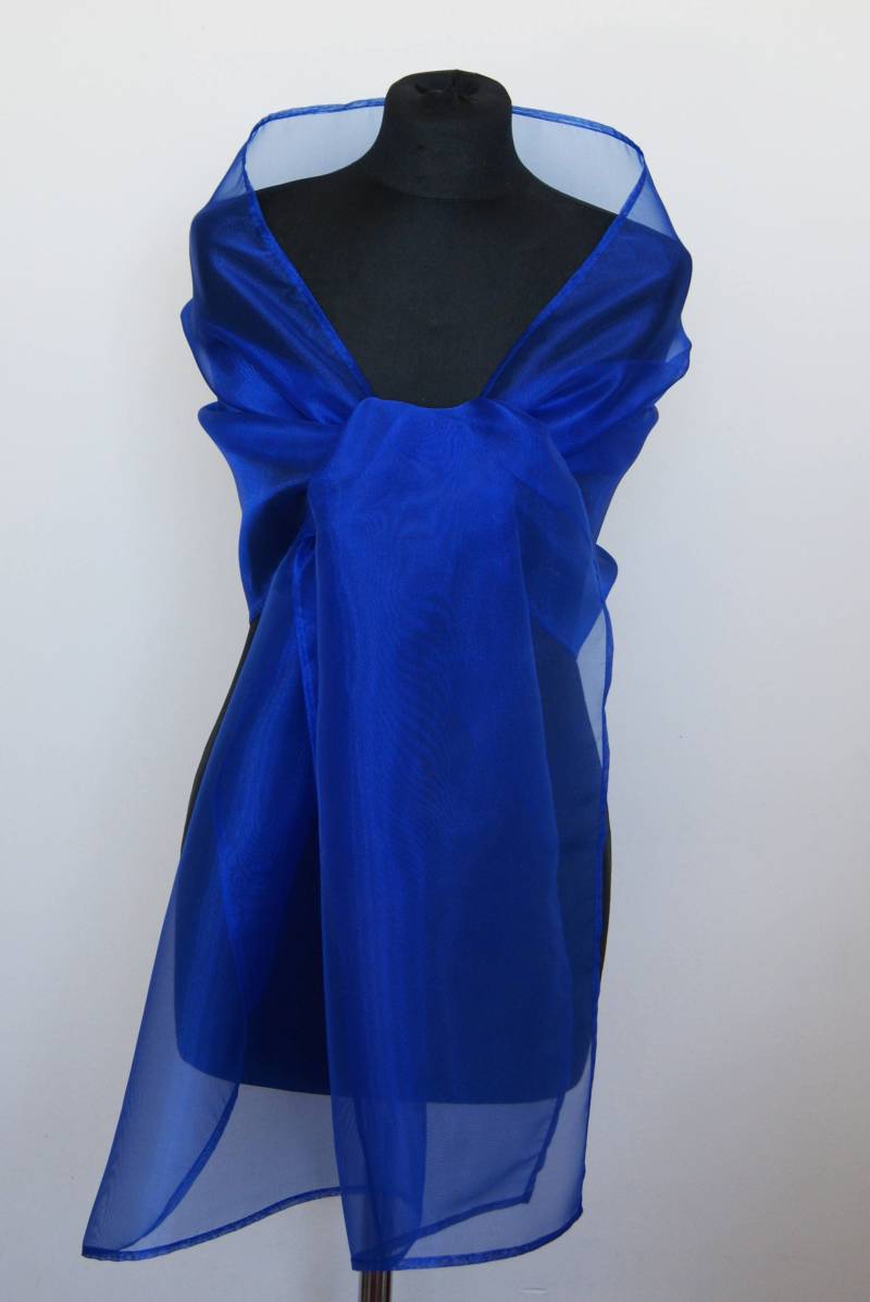 Royal Blau Organza Wrap Königsblau Schiere Schal Royal Blau Shrug Brautjungfer Frau Abendtuch Abschlussball Royal Blau Organza Wrap Königsblau Schiere Schal Royal Blau Shrug Brautjungfer Frau Abendtuch Abschlussball von bridalspain