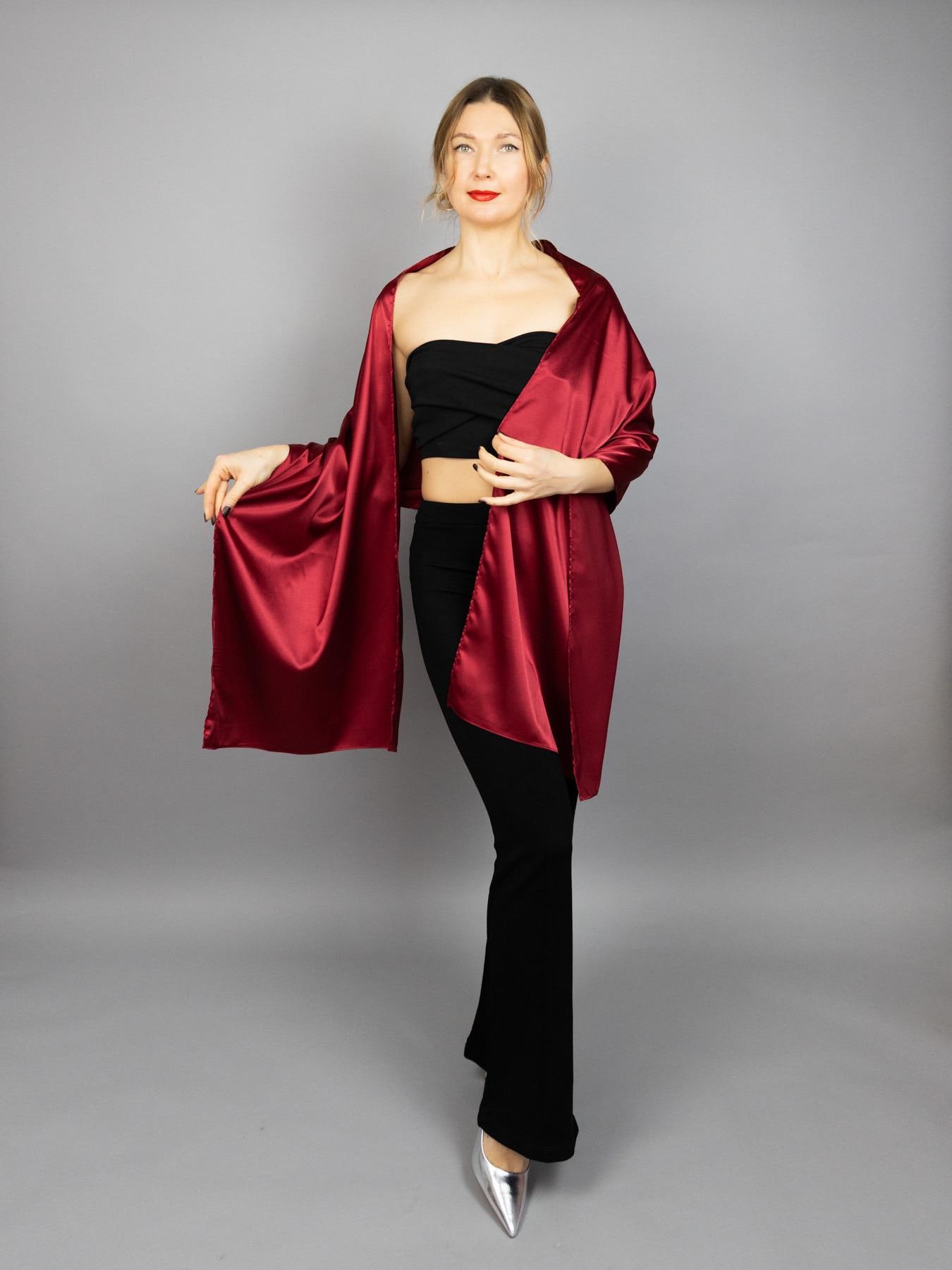 Satin Schal Burgund Wrap Hochzeit Shrug Rot Satin Weinrot Schal Frau Abschlussball Wickeln Satin Schal Burgund Wrap Hochzeit Shrug Rot Satin Weinrot Schal Frau Abschlussball Wickeln von bridalspain