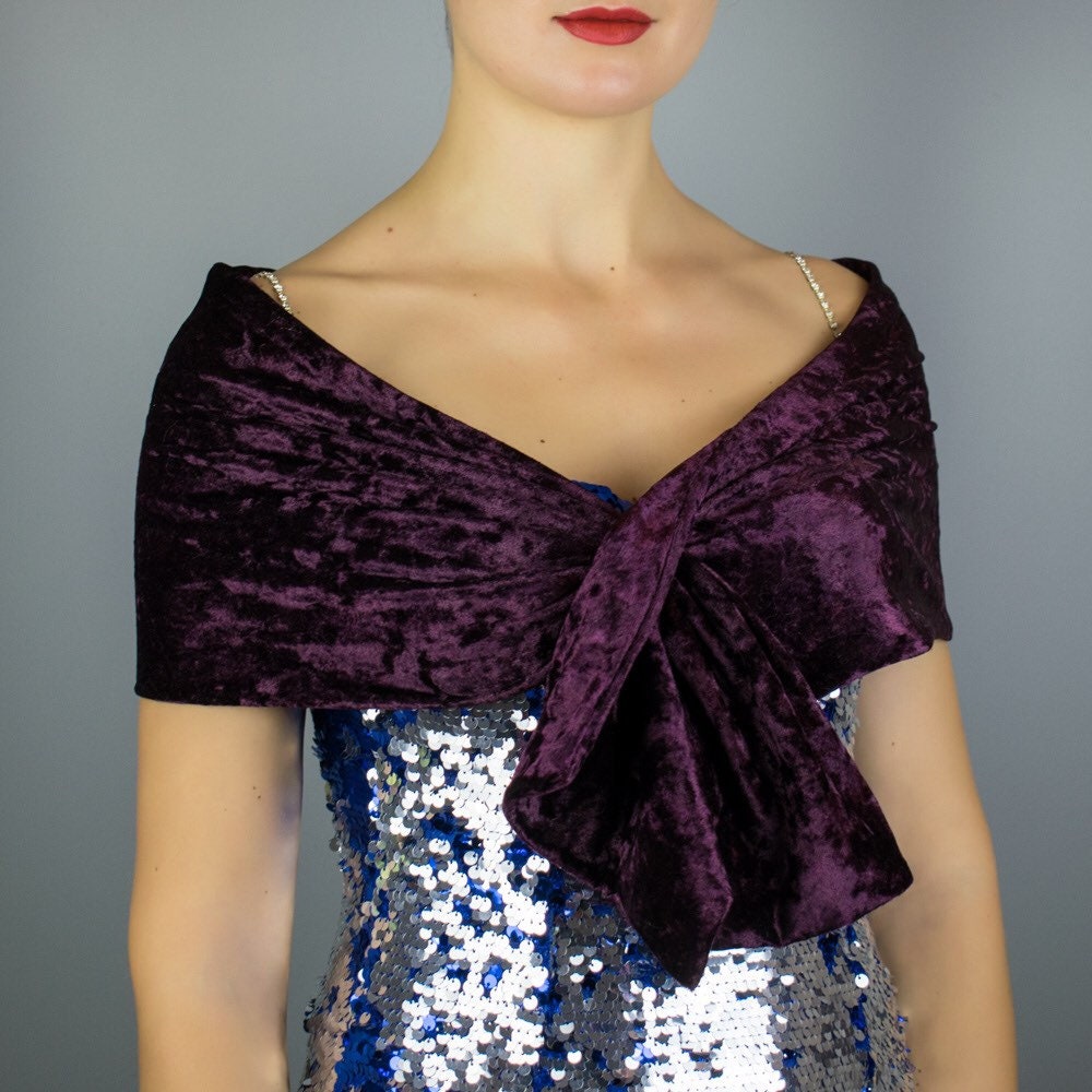 Velour/Crushed Samt Stola Schal Wrap Shrug Brautkleid, 150 cm X 30 cm, Feinster Stoff, Bordeauxroter Weinschal Bolero Hochzeits-Accessoire von bridalspain