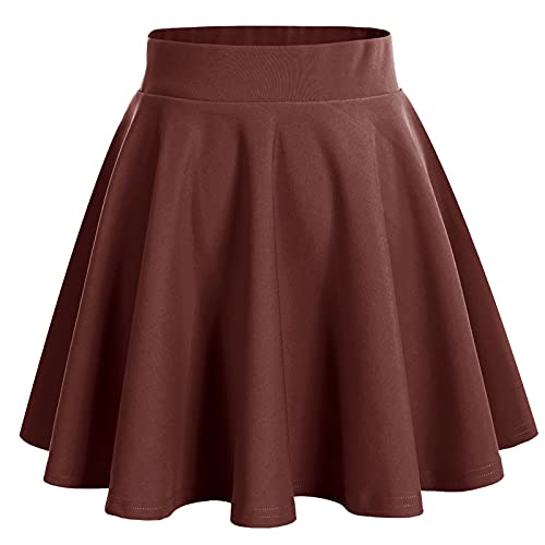 bridesmay Damen Mini Rock Sommer Kurz Skater Rock Schulmädchen Anime Rock Gothic Cosplay Sexy Röcke Chocolate S von bridesmay