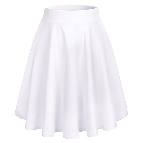 bridesmay Damen Mini Rock Sommer Kurz Skater Rock Schulmädchen Anime Rock Gothic Cosplay Sexy Röcke Midi-White 2XL von bridesmay