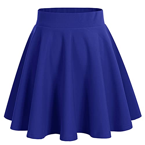 bridesmay Damen Mini Rock Sommer Kurz Skater Rock Schulmädchen Anime Rock Gothic Cosplay Sexy Röcke Royal Blue 2XL von bridesmay