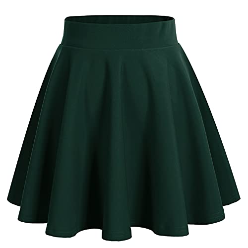 bridesmay Damen Mini Rock Sommer Kurz Skater Rock Schulmädchen Anime Rock Gothic Cosplay Sexy Röcke Dark Green XL von bridesmay