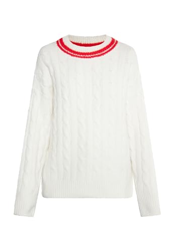 bridgeport Damen Strickpullover 39529392-BR02, WOLLWEISS ROT, M/L von bridgeport