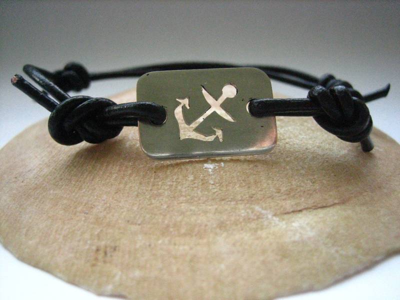 Anker Und Surf Armband Mit Sterling Silber Leder - Collection von bridgetturner