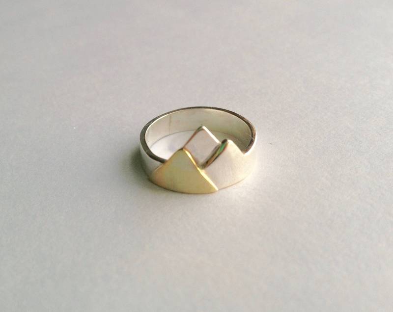 Bergkristall Ring Aus 925Er Silber Mit Messingspitze Handgefertigter Outdoor-Schmuck von bridgetturner