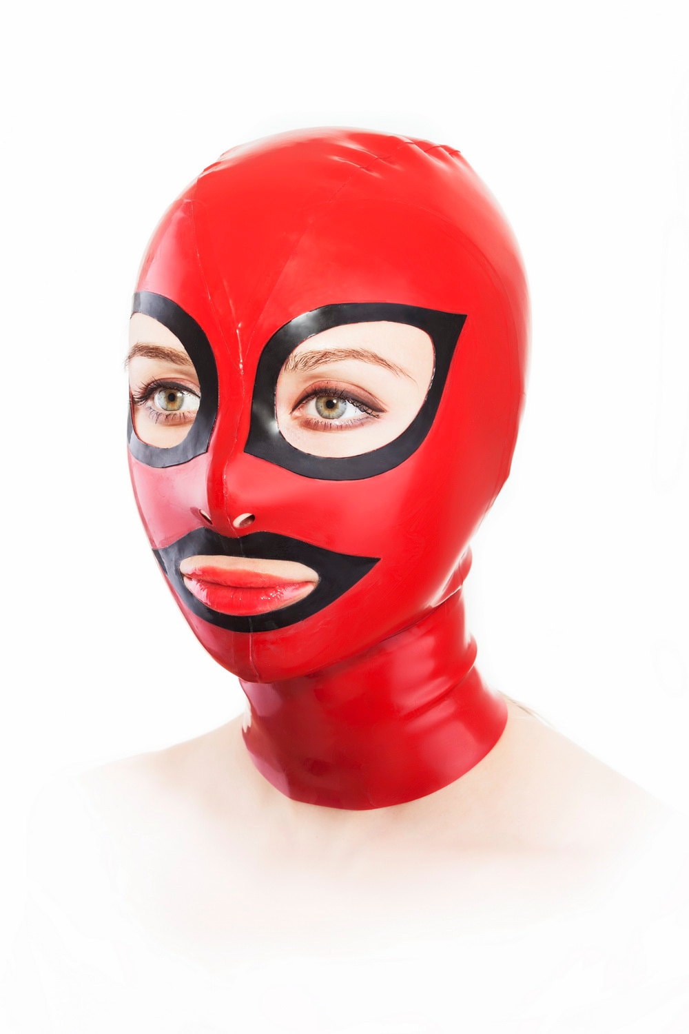 Latexmaske Mit Rückseitigem Reißverschluss Und Kontrastierenden Augen Mund Latexmaske Mit Rückseitigem Reißverschluss Und Kontrastierenden Augen Mund von brightandshinystore