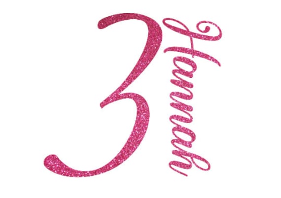 Bügelbild Geburtstag "Zahl Und Name" in Verschiedenen Folien/ Farben von briida