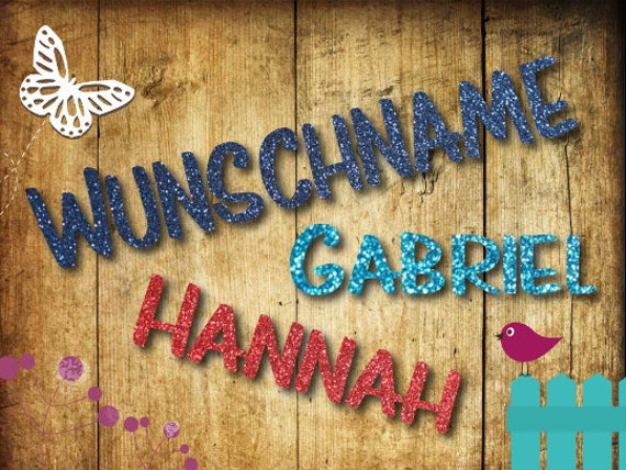 Bügelbild "Name" in Verschiedenen Folien/ Farben von briida