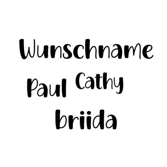 Bügelbild "Name" in Verschiedenen Folien/ Farben von briida