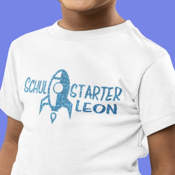 Bügelbild "Schulstarter" Mit Rakete Personalisiert von briida