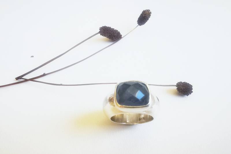 Turmalinring Mit Tiefblauem Stein, Unikat von brischied