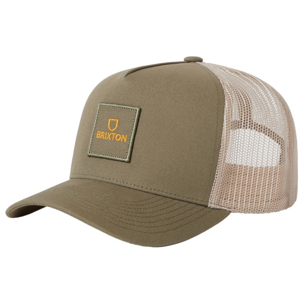 Brixton - Alpha Block Netplus Trucker Hat - Cap Gr One Size beige von brixton
