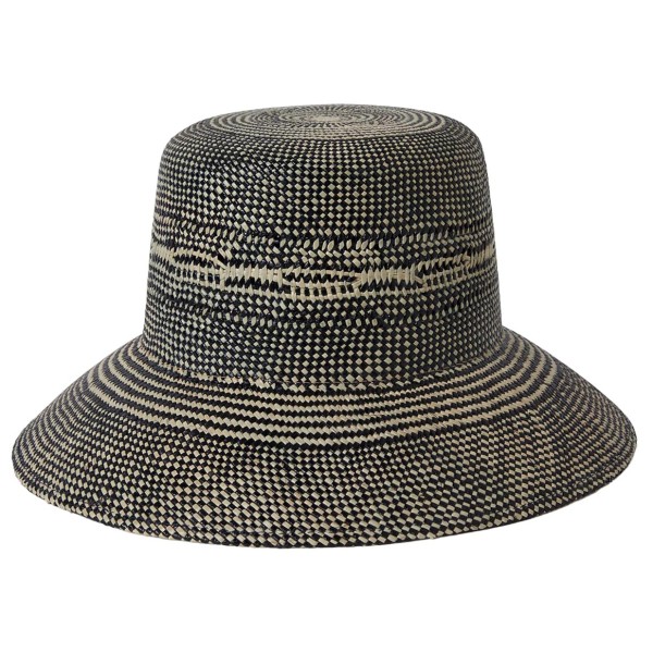 Brixton - Women's Lopez Panama Straw Bucket Hat - Hut Gr L grau von brixton