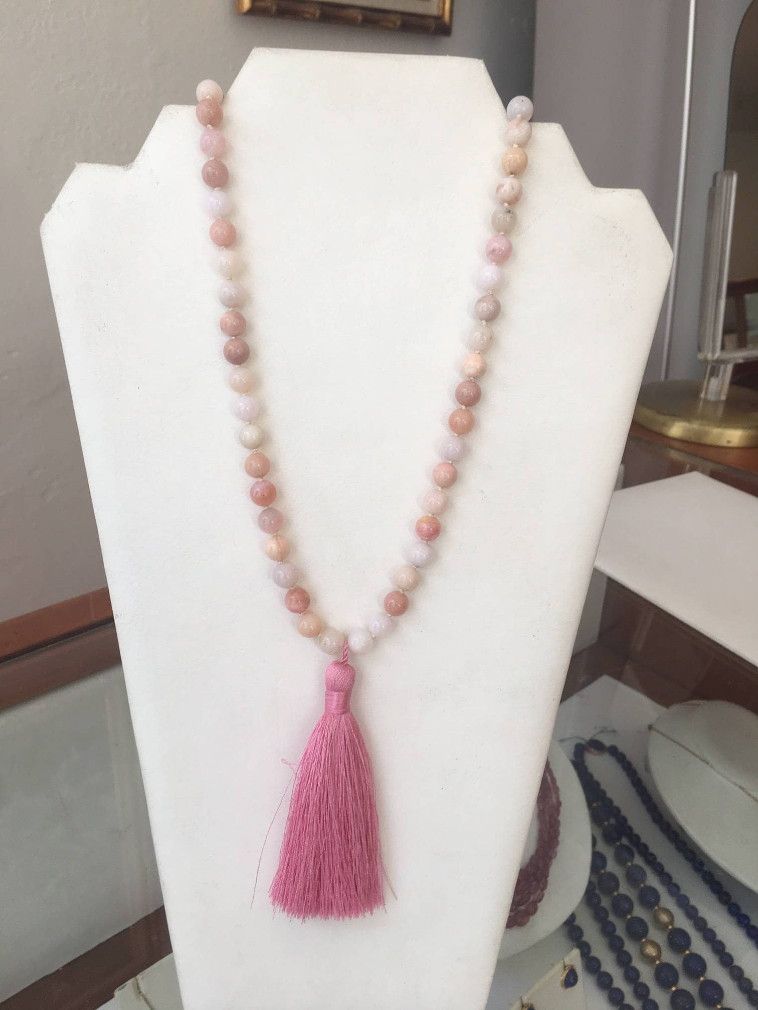 Handgeknüpfte Echte Rosa Opal Quaste Halskette Handgeknüpfte Echte Rosa Opal Quaste Halskette von brookedazzle
