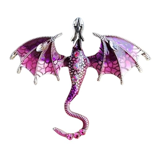 Emaille Drachen Brosche - Retro fliegende Badge, elegante Knebel-Ornament | Modische geflügelte Pick mit detaillierter Handwerkskunst für Mäntel, elegantes Accessoire für Männer bei Veranstaltungen von brooksnaji