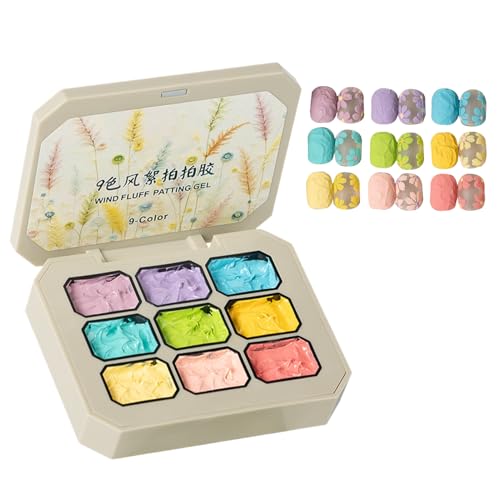 Farbverlaufsgel – 9 Farben Arc-en-Kunst-Set, Sponge Palette | Mehrfarbiges Gel-Maniküre-Set, solide Nagelfarbe für Frauen Mädchen zu Hause von brooksnaji