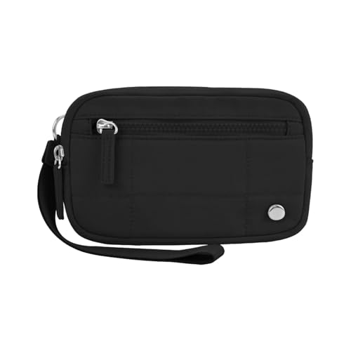 Geldbörse für Damen – wasserdichte Clutch-Brieftasche mit Reißverschluss für Frauen mit Reißverschluss | Halterung ändern, Telefonorganisator, Geldbörse mit Reißverschluss, Schwarz , Se référer au von brooksnaji