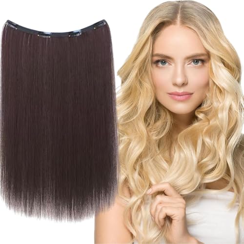 Haarklammer in Extensions, Echthaar-Clip in Extensions | Natürliche Haarwurm für Frauen – 20 Zoll natürlich aussehende Frisurnuss, lange gerade Perücke von brooksnaji