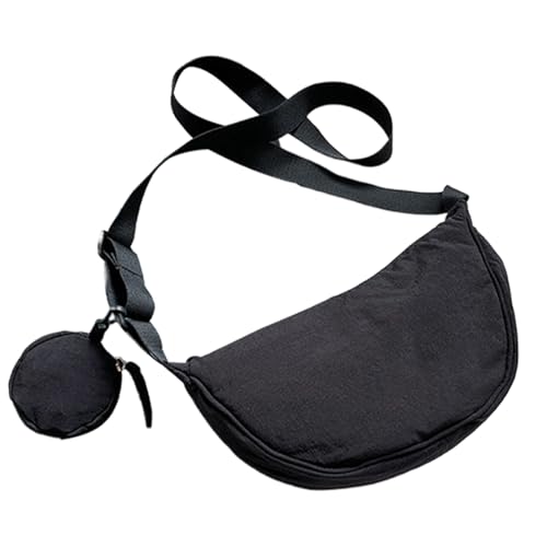 Kleine Nylon- -Tasche – stilvolle Schultertasche, lässig für Damen und Herren, Nylon- -Geldbörsen, verstellbare kompakte Aufbewahrung für Reisen, Termine, Arbeit, Schwarz Kleine Nylon- -Tasche – stilvolle Schultertasche, lässig für Damen und Herren, Nylon- -Geldbörsen, verstellbare kompakte Aufbewahrung für Reisen, Termine, Arbeit, Schwarz von brooksnaji