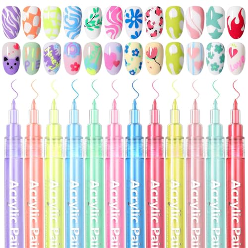 Nagelstift-Set, Nagellack-Marker – Feine Empfehlung für den Ruf – 12 x wasserdichte polnische Sticks für Mädchen von brooksnaji