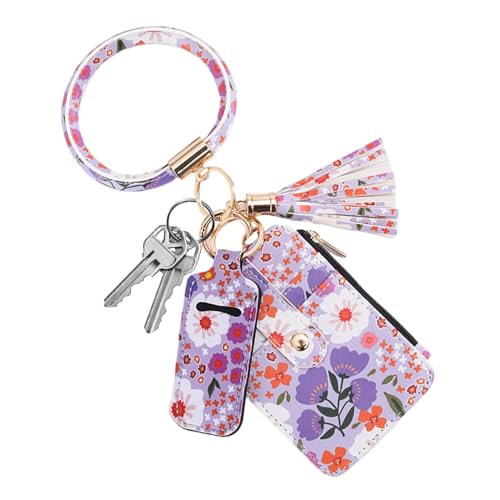 brooksnaji Kartenetui mit Blumenmuster, Kartenetui mit Blumenmuster - Florale Damen Geldbörse - Süßes dünnes Reise-Kartenetui, süßes kleines Kartenportemonnaie, tragbares Damen-Geldbörse mit von brooksnaji
