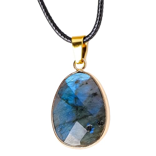 Labradorit Halskette, Kristall Halskette - Stein Halskette Mondstein Anhänger - Halskette mit natürlichem Labradorit Anhänger, Steinkette mit Mondstein Anhänger, riferimento alla von brooksnaji