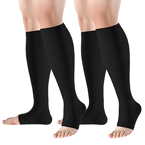 bropite Kompressionssocken mit offenem Zehenbereich, 2 Paar, zehenlose Kompressionssocken für Damen und Herren bropite Kompressionssocken mit offenem Zehenbereich, 2 Paar, zehenlose Kompressionssocken für Damen und Herren von bropite