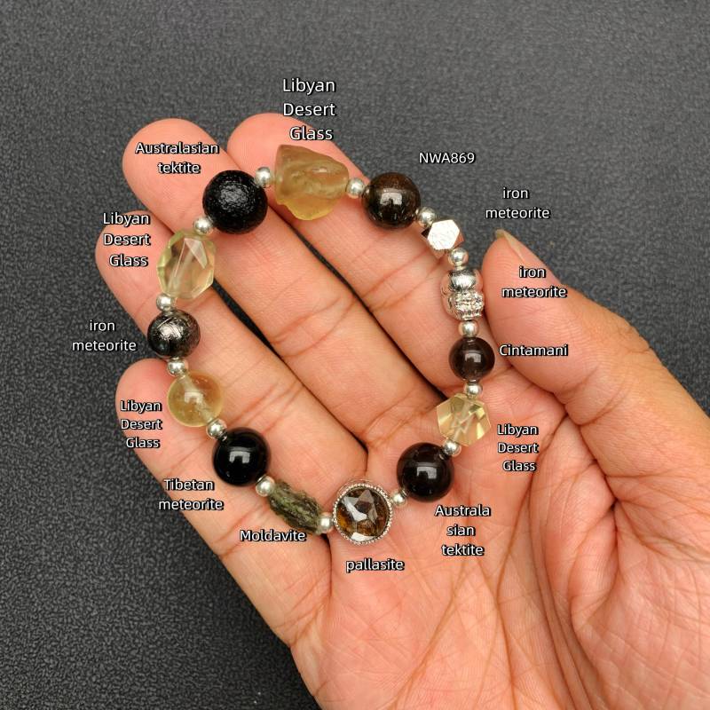 Natural Moldavite Meteorite Bracelet - Genuine Space Stone Jewelry With Gift Box | Tibetan/Pallasite Options Christmas Gift von brosscrystal