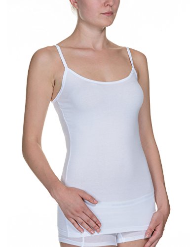 Bruno Banani Damen Top Smoothly Cotton Trägerhirt, Einfarbig, Gr. 36 (Herstellergröße: 36/XS), Weiß (1) von bruno banani