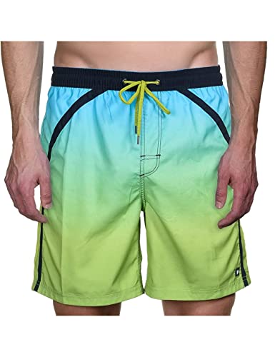 Bruno Banani Herren BadeShort Bermuda Glassy, Gr. Small, Mehrfarbig (hellblau/lemongreen 1949) von bruno banani