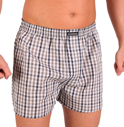 bruno banani Herren Boxershorts Unterhose Cotton (M, Anthrazit/Weiß Karo(1556)) von bruno banani