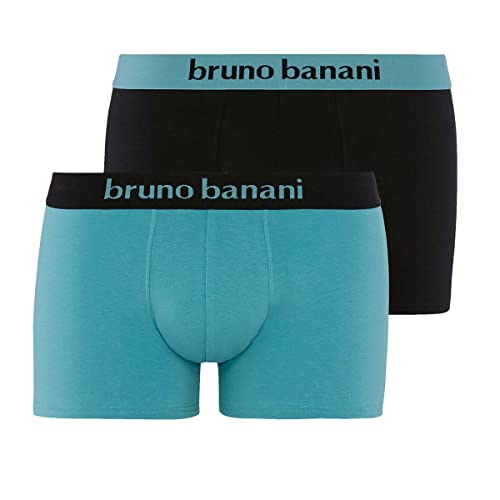 Bruno Banani Herren Flowing Boxershorts, Arctic Blue//schwarz, S (2er Pack) von bruno banani
