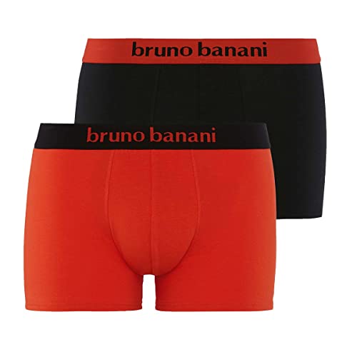 Bruno Banani Herren Flowing Boxershorts, Tomatenrot//schwarz, S (2er Pack) von bruno banani