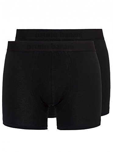 Bruno Banani Herren Short Flowing, 2er Pack, Einfarbig, Gr. Medium, Schwarz (schwarz 1811) von bruno banani