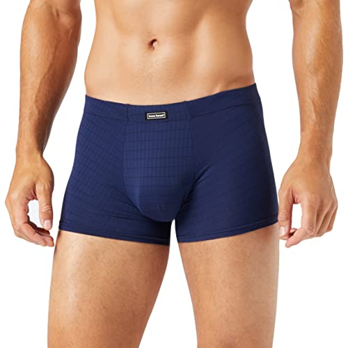 Bruno Banani Hipshort Check Line 2.0 Gr. L - Karomuster Blau - Elastische Herren Boxershorts Eng Anliegend - Mikrofaser Unterhose - Ideale Passform von bruno banani