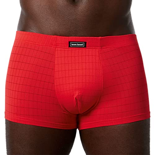 Bruno Banani Hipshort Check Line 2.0 Gr. L - Karomuster Rot - Elastische Herren Boxershorts Eng Anliegend - Mikrofaser Unterhose - Ideale Passform von bruno banani