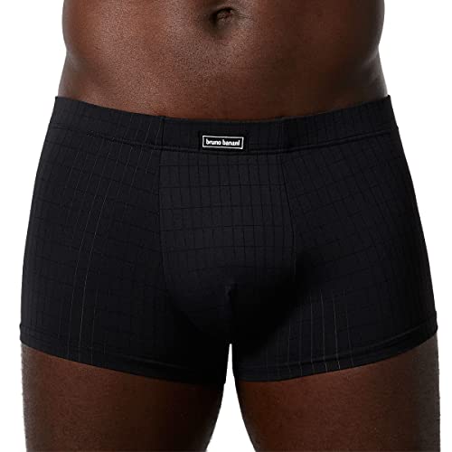 Bruno Banani Hipshort Check Line 2.0 Gr. M - Karomuster Schwarz - Elastische Herren Boxershorts Eng Anliegend - Mikrofaser Unterhose - Ideale Passform von bruno banani