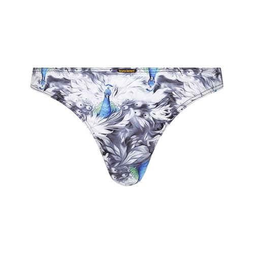 Bruno Banani Herren Blue Bird String, Pfau Print, XXL EU von bruno banani