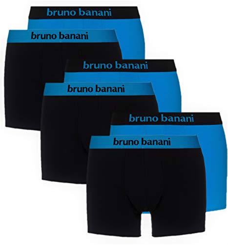 Bruno banani Herren Boxershorts Unterhosen Flowing 2203-1388 6er Pack, Farbe:Mehrfarbig, Menge:6er Pack (3X 2er), Wäschegröße:2XL, Artikel:-2150 aquablau/schwarz von bruno banani