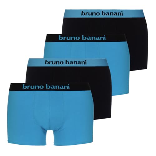 bruno banani 4er Pack Herren Boxershorts Shorts Unterhosen Flowing, Farbe:Mehrfarbig, Menge:4er Pack (2X 2er), Wäschegröße:L, Artikel:-4786 himmelblau/schwarz von bruno banani