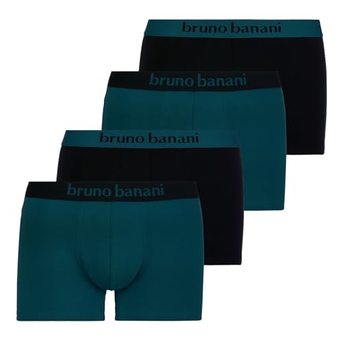bruno banani 4er Pack Herren Boxershorts Shorts Unterhosen Flowing, Farbe:Mehrfarbig, Menge:4er Pack (2X 2er), Wäschegröße:M, Artikel:-4853 wasserblau/schwarz von bruno banani