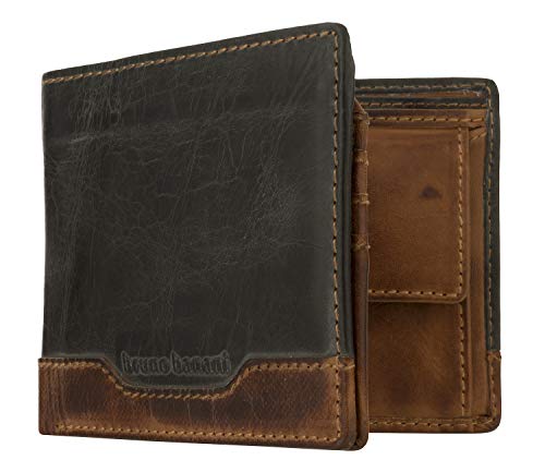 bruno banani Alicante Wallet Quer With Flap Black/Cognac von bruno banani