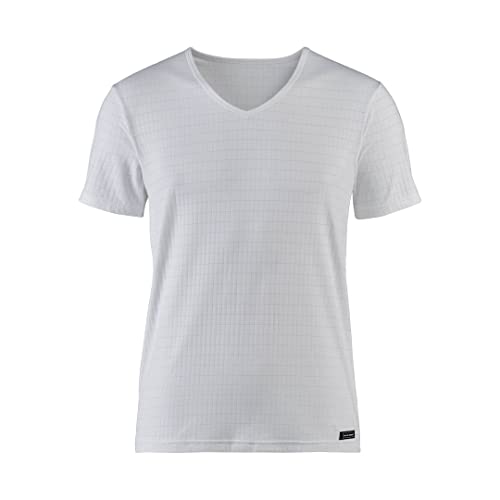 bruno banani Checkline 2.0 V-Neck Shirt 2er Pack White Checked L von bruno banani